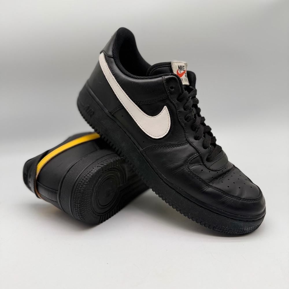 Nike Mens 10.5 Air Force 1 07 Low Split Black White University Gold AH8462-002